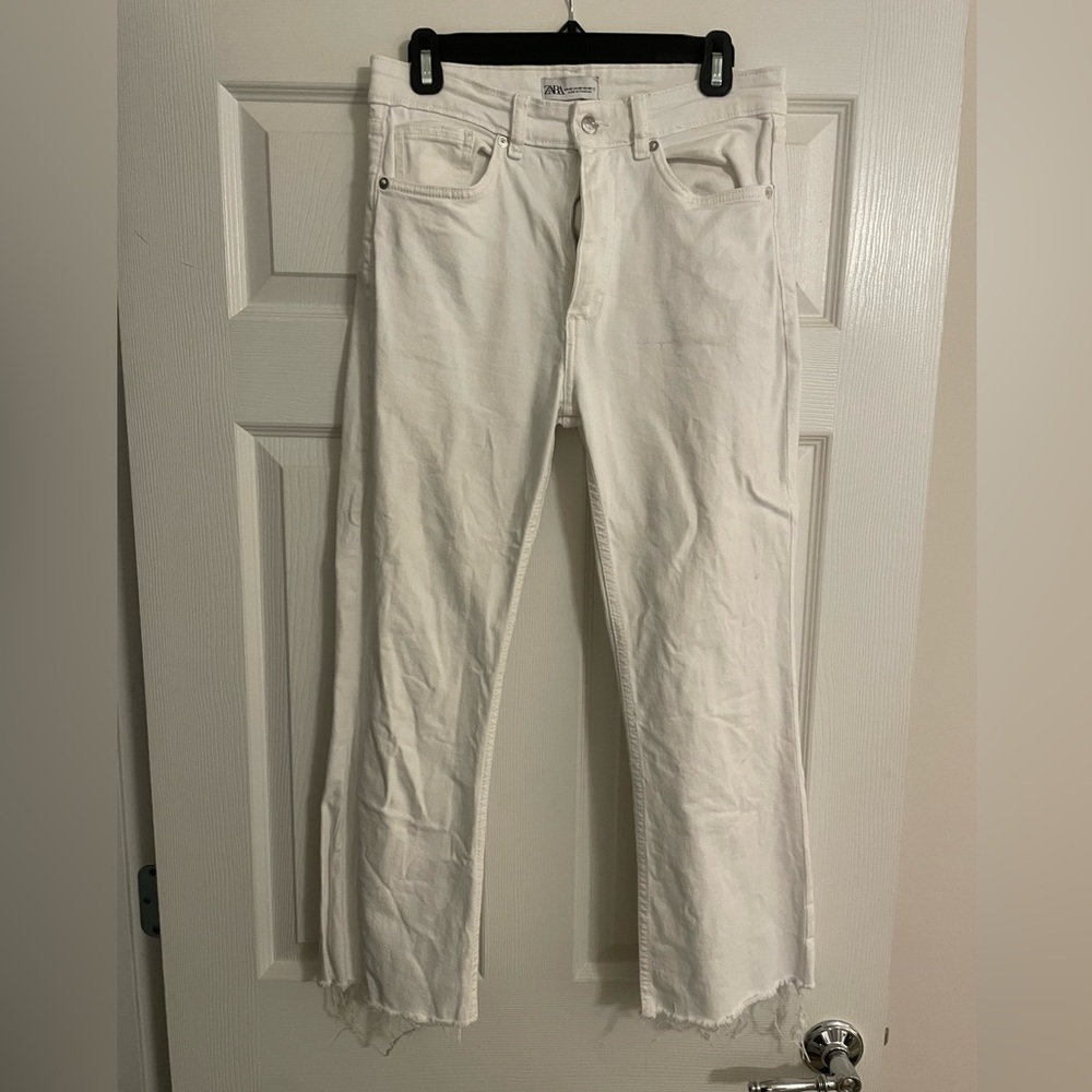 White zara flare jeans